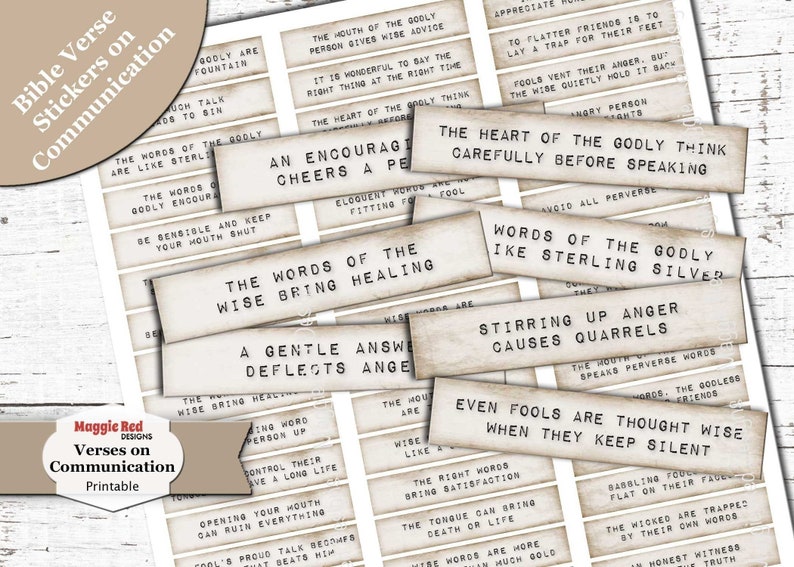 Bible Verse Stickers Printable Ephemera Scrapbook Journal Etsy