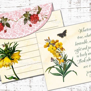 Floral Psalms Junk Journal Kit: Scripture Cards, Tags, Pocket, (PDF) image 4