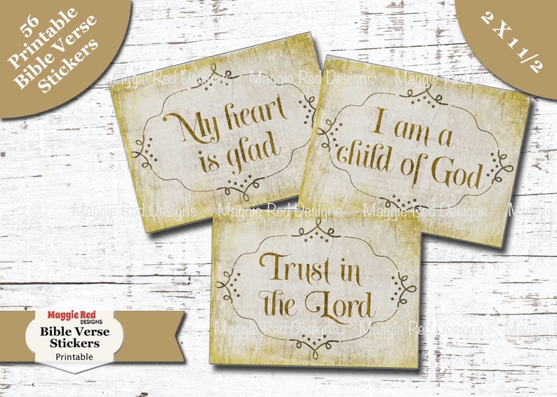 Bible Verse Stickers Printable Sticker Sheet Scrapbook Etsy
