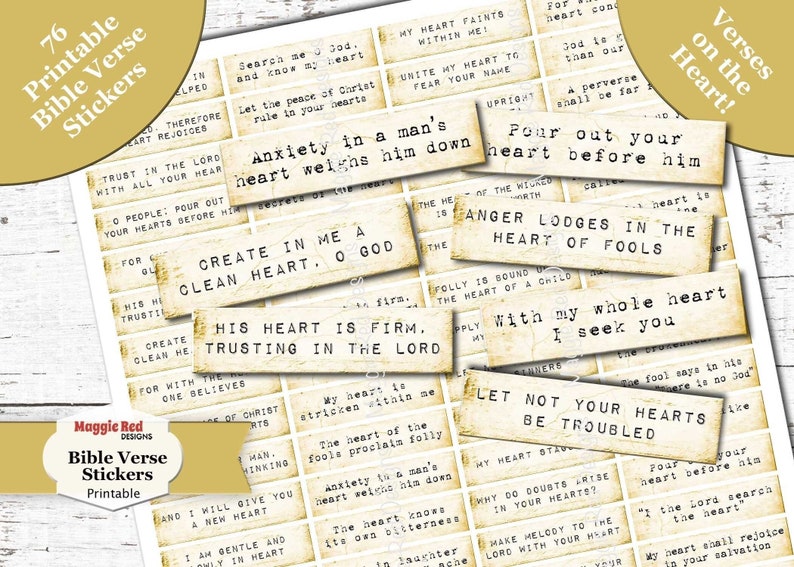 Scripture Stickers, Vintage Ephemera, Bible Journaling Printable, Cheap Scrapbook Supplies, Card Embellishments, Junk Journal, Digital, PDF image 1