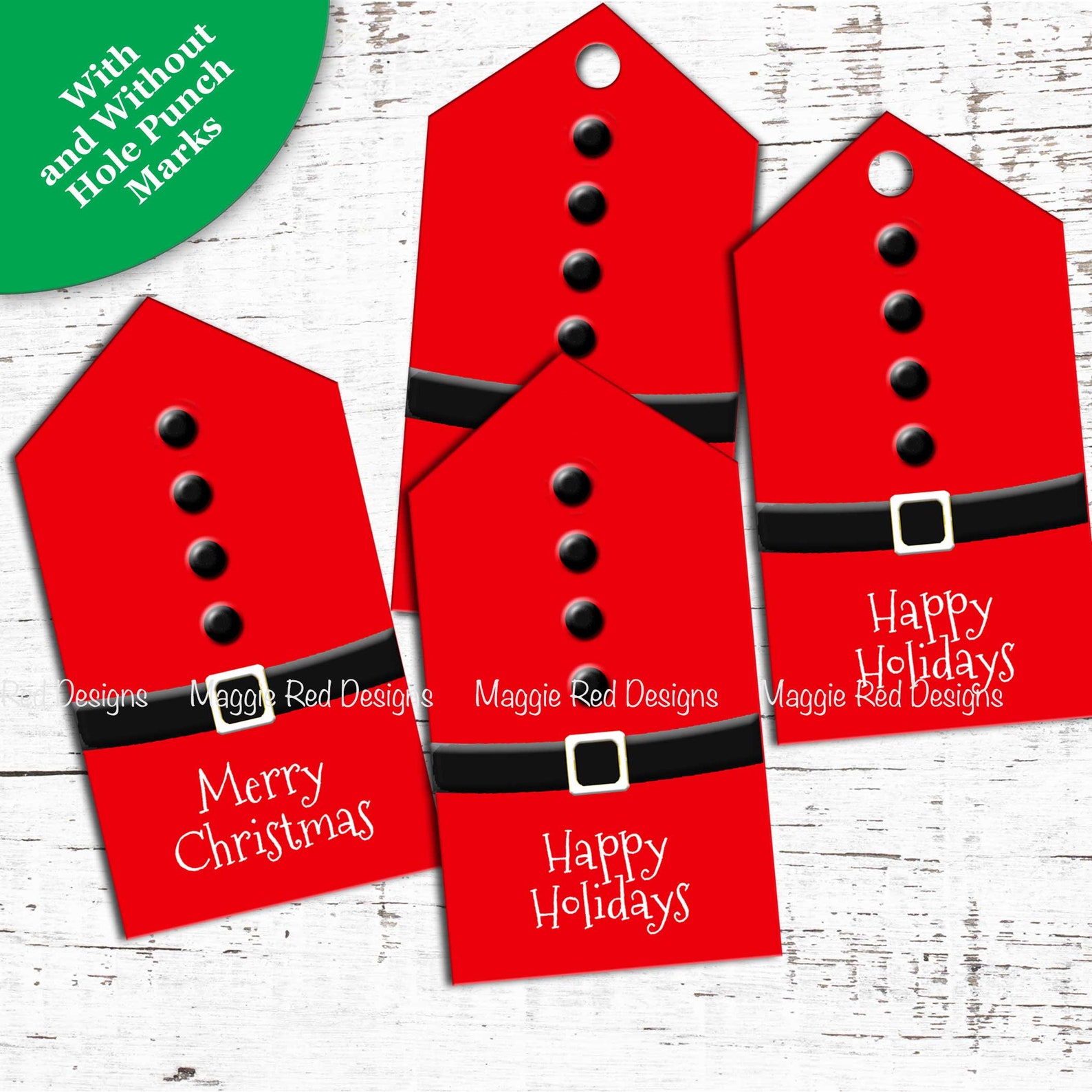 Printable Christmas Gift Tags Santa Claus Holiday Gift Tags Etsy