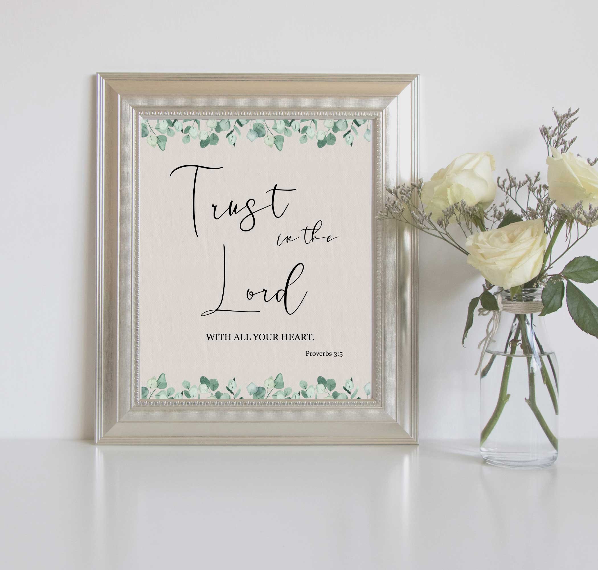 Trust in the Lord Bible Verses Wall Decor Tabletop Print | Etsy