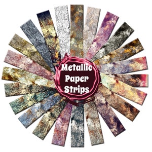 Printable Paper Strips, Paper Bead Paper, Paper Strips, Paper Chain Strips, Printable Metallic Paper, Cylinder Beads, Jewelry Making, PDF