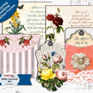 Floral Psalms Junk Journal Kit: Scripture Cards, Tags, Pocket, (PDF) image 8