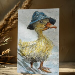Cartões de felicitações de patinho em uma poça (pacote com 10)