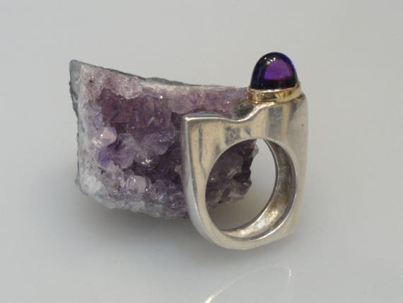 Contemporary Fine Silver Dome Stacking Ring: Size… - image 5