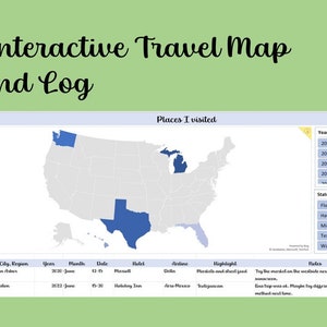 Interactive Map Travel Log for excel