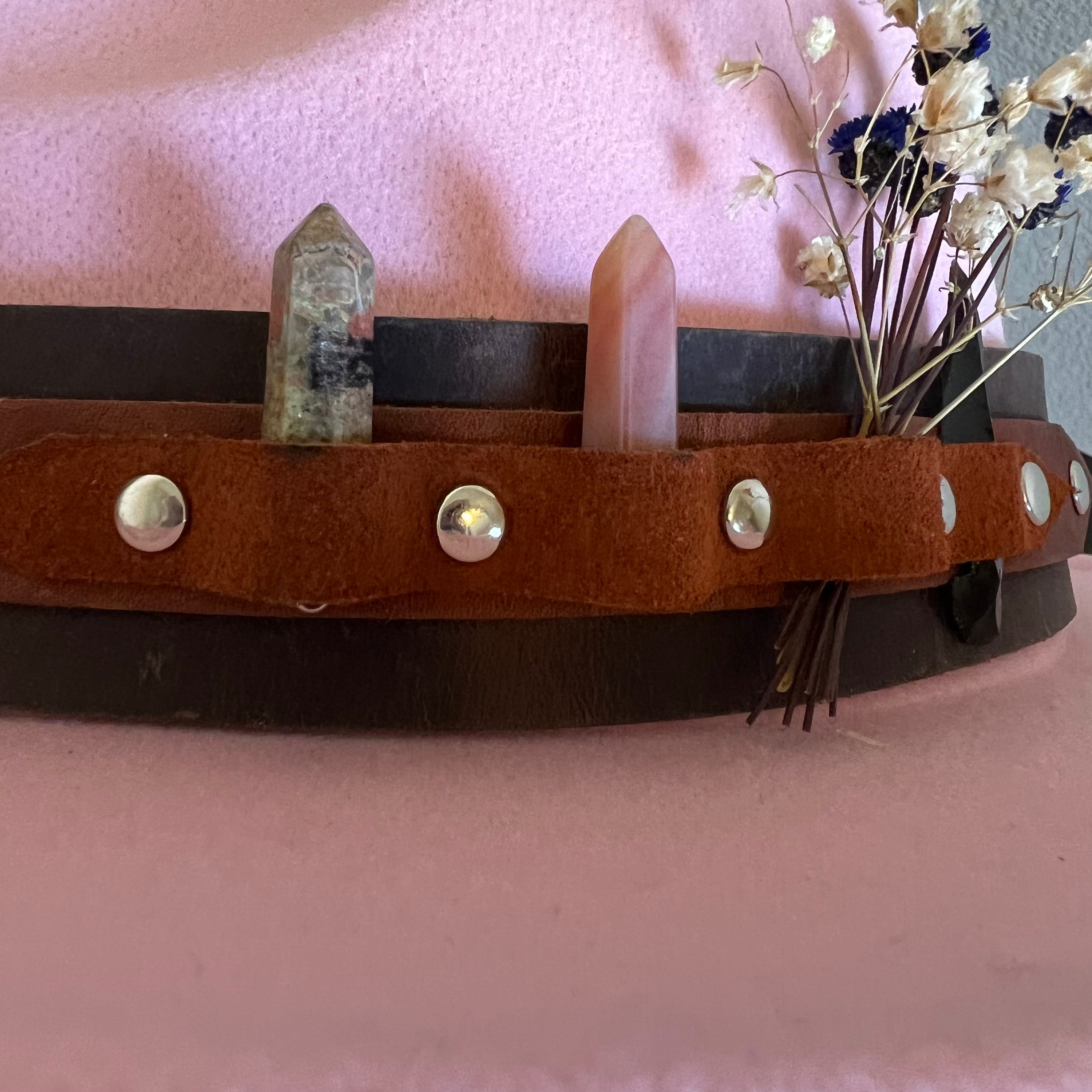 Handmade Bandolier With Crystal Bullets Obsidian Arrowhead  display picture 1