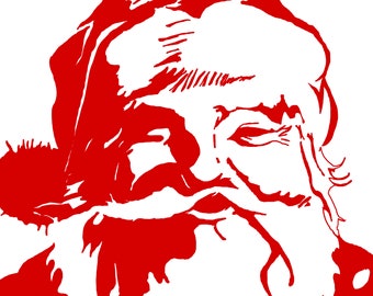 Red Vintage Santa Digital Download