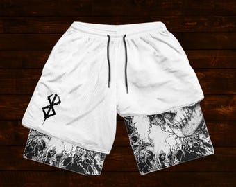Anime inspired 2 in 1 gym shorts