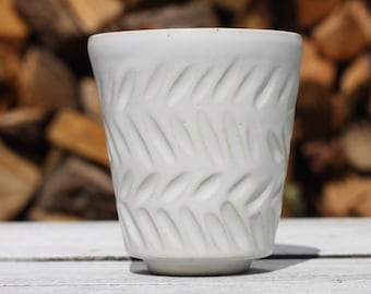 350ml 12 oz Carved Handle free Mug Pale Green Turquoise glazed handmade pottery ceramic cup beaker
