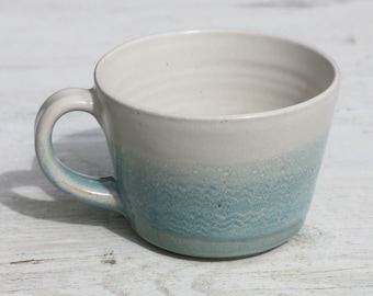 Mug 12oz 350ml Waves Cup Pottery Hand Thrown