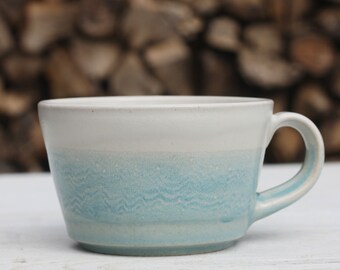 Mug 14oz 400ml Waves Cup Pottery Hand Thrown