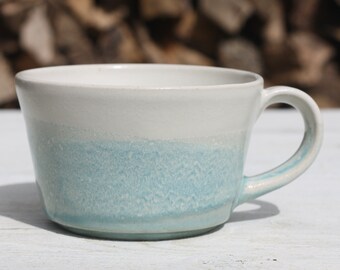 Mug 13oz 380ml Waves Cup Pottery Hand Thrown