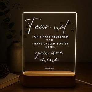 Bible Verse LED Light • Custom LED Night Light • Favorite Bible Verse • Christian Home Decor • Faith Based Decor • Religious LED Light