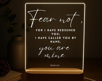 Bible Verse LED Light • Custom LED Night Light • Favorite Bible Verse • Christian Home Decor • Faith Based Decor • Religious LED Light
