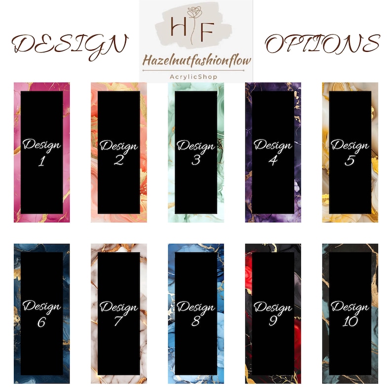 K&ouml;nnte beinhalten: Zehn verschiedene Designoptionen f&uuml;r eine Handyh&uuml;lle. Jedes Design verf&uuml;gt &uuml;ber ein einzigartiges abstraktes Muster mit goldenen Akzenten. Die Designs sind von 1 bis 10 nummeriert.