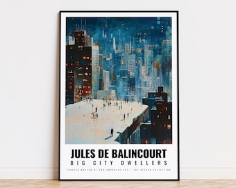 Jules De Balincourt Wall Art Print, Artful Urban Decor, Cityscape