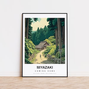 Studio Ghibli inspirierter Druck, Artful Dorf, Hayao Miyazaki, Waldläufer, Ukiyo-e Wandkunst, Ghibli Geschenk, japanisches Poster, Wandern Förster