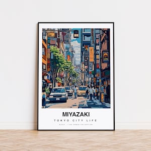 Studio Ghibli inspirierter Druck, Artful Tokyo Art, Hayao Miyazaki Fan, Urban Wall Arts, Ukiyo-e Wandkunst, Studio Ghibli Geschenk, Japanisches Poster