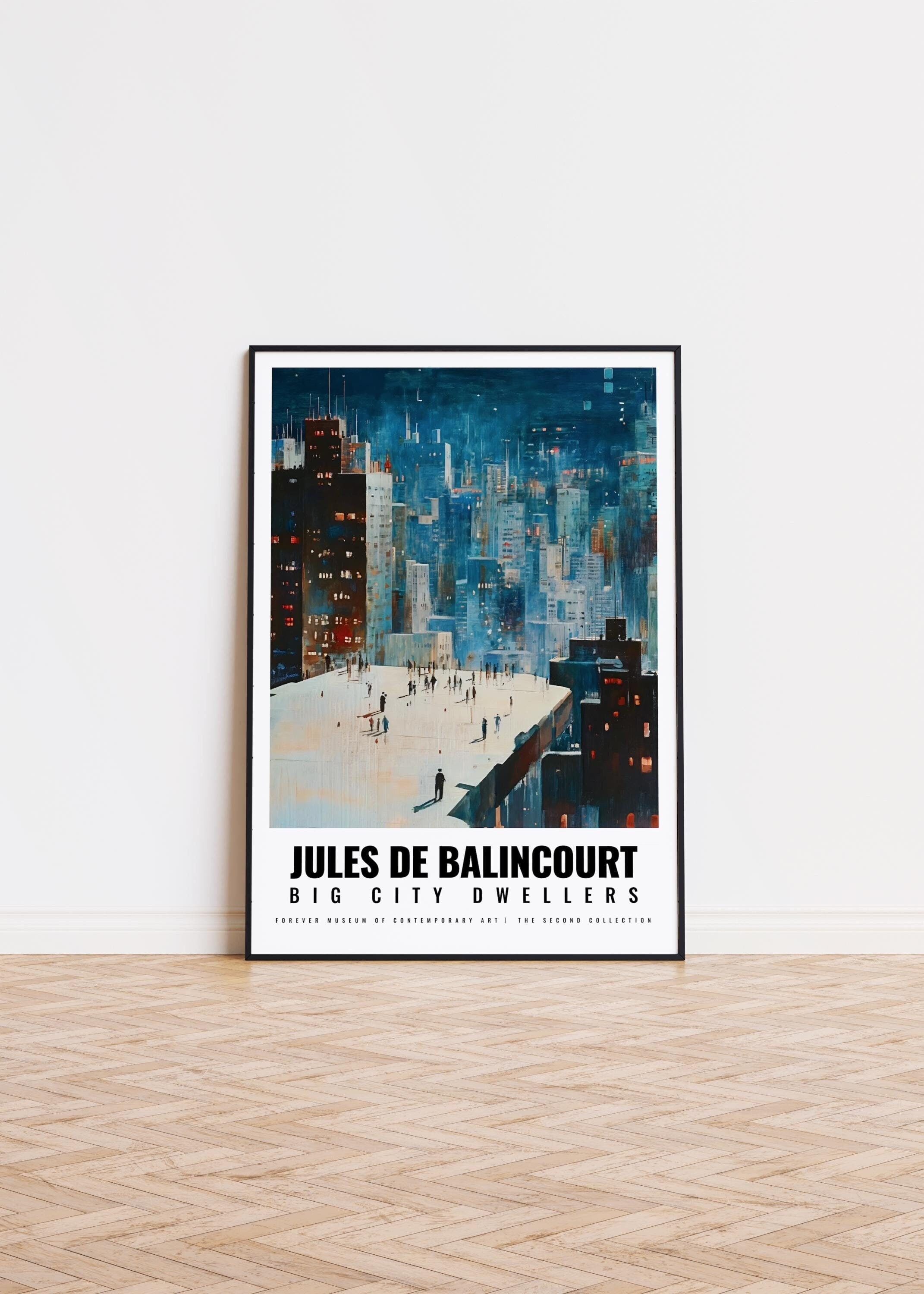 Jules De Balincourt Wall Art Print, Artful Urban Decor, Cityscape