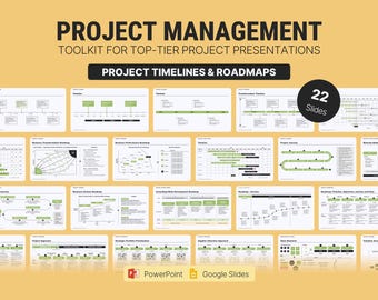 Project Management Timeline Template | Gantt Chart & Roadmap PowerPoint | Professional Planning Tool for Teams