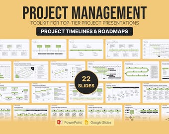 Project Management Timeline Template | Gantt Chart & Roadmap PowerPoint | Professional Planning Tool for Teams