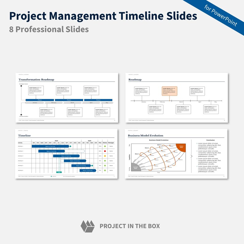 Project Management Timeline Template Gantt Chart & Roadmap Powerpoint