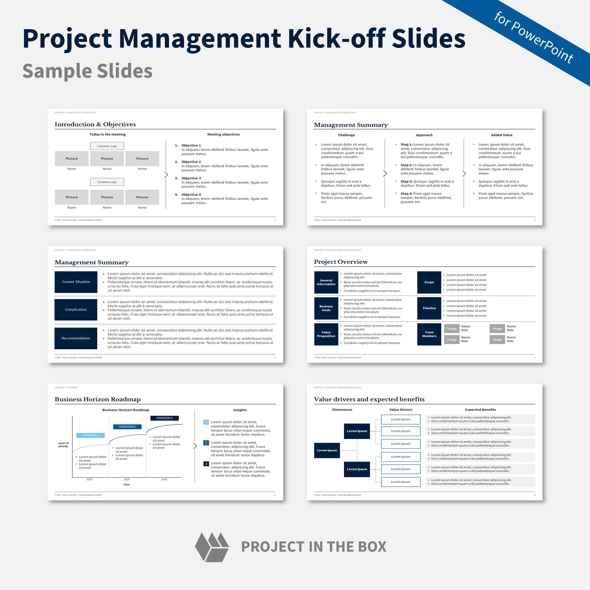 Kick Off Project Management Project Management Kickoff Template Powerpoint Presentation - Etsy
