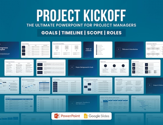 Project Management Kick-off Template | Professional PowerPoint Presentation for Team Collaboration & Planning