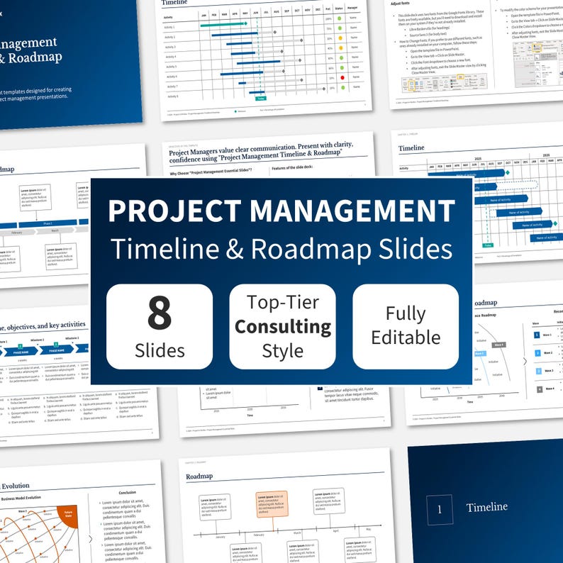 Project Management Timeline Template Gantt Chart & Roadmap Powerpoint