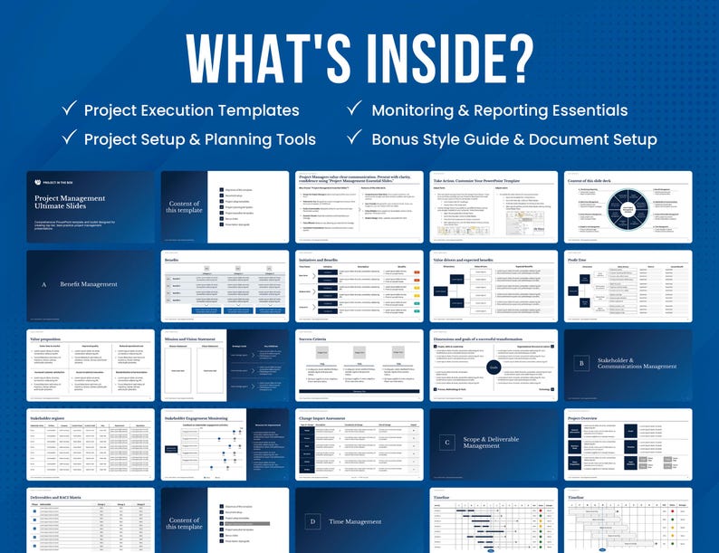 Essential Project Management Powerpoint Template 40+ Editable Slides ...