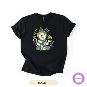 Hanuman Lotus T-Shirt: Thai Monkey God Art, Spiritual Tee