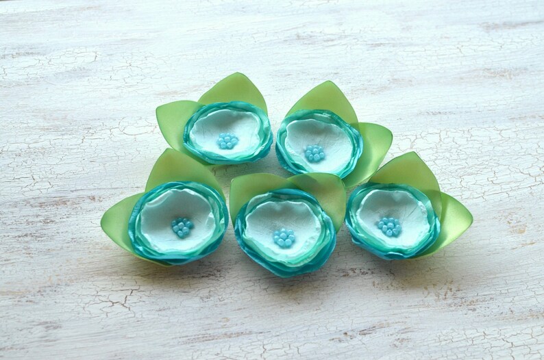 Fabric Flower Appliques Silk Fabric Embellishments Fabric Etsy