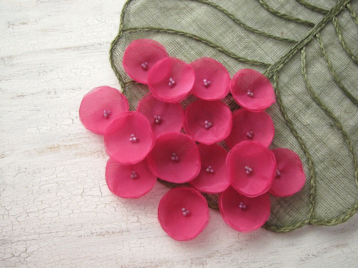 Organza Sew on Flower Appliques Floral Embellishments Fabric Etsy