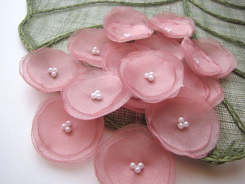 Organza Fabric Handmade Sew on Flower Appliques Floral Etsy