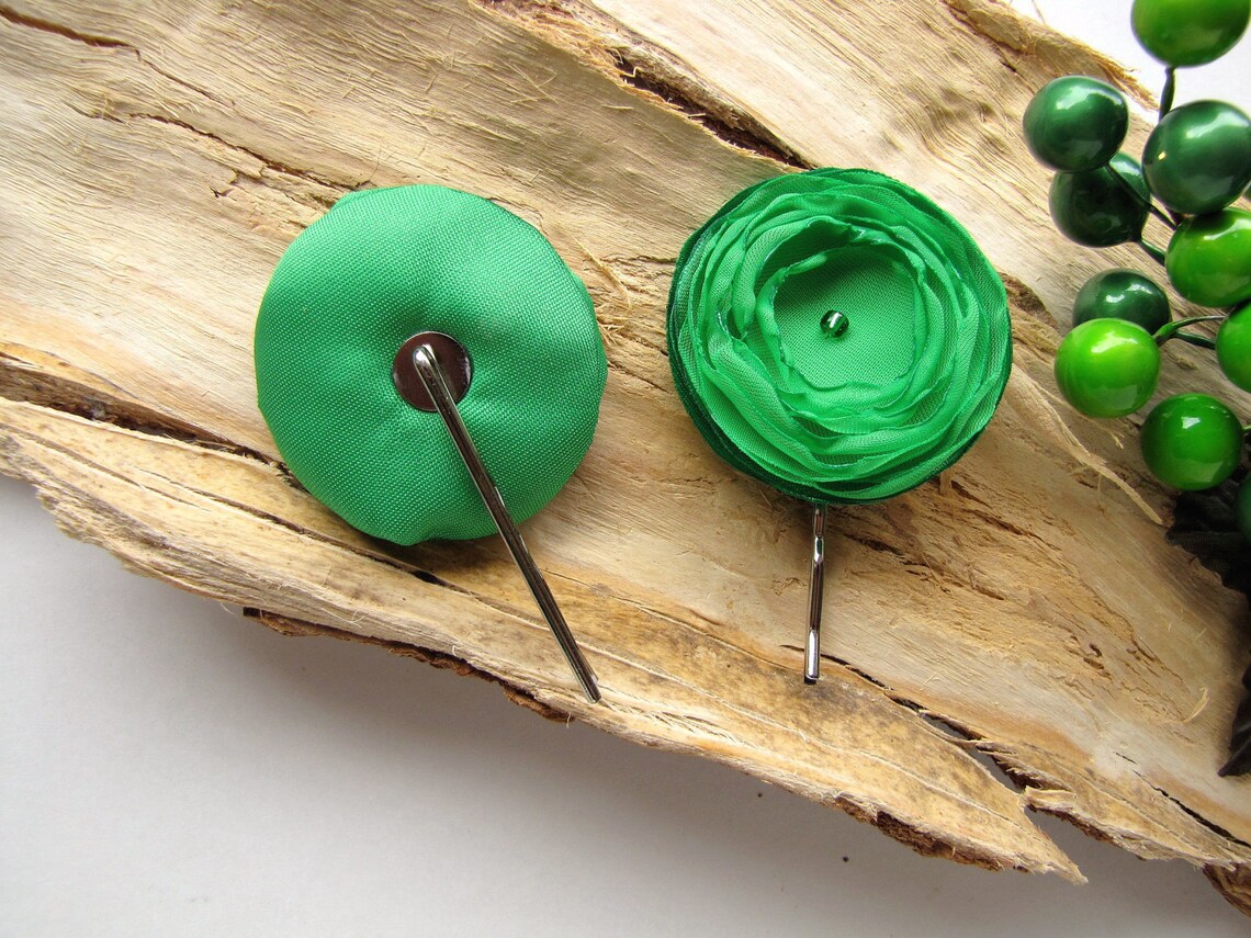 Floral Hair Accessories Fabric Flower Bobby Pins Sheer Voile Etsy