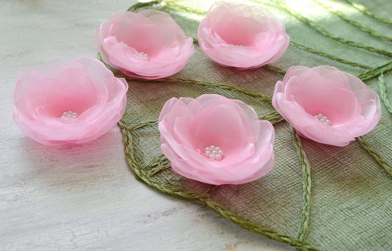 Water Lilies organza flower appliques fabric flowers bulk Etsy