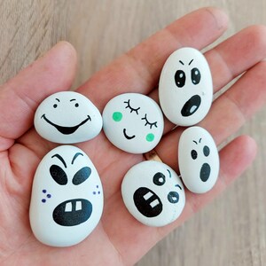 Painted Kindness Rocks, Pumpkin Rocks, Jack-o-lantern Stones, Garden ...