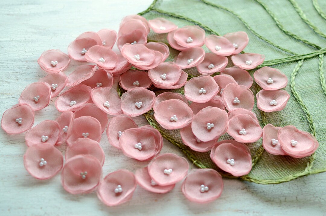 Organza Flowers, Sew on Flower Appliques, Fabric Flowers, Fabric