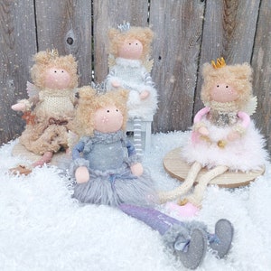 Handmade dolls, angel dolls, Christmas fairy angels, Fairy decor, Angel decor, Doll gift, fabric doll, Princess doll, rag doll, shelf sitter