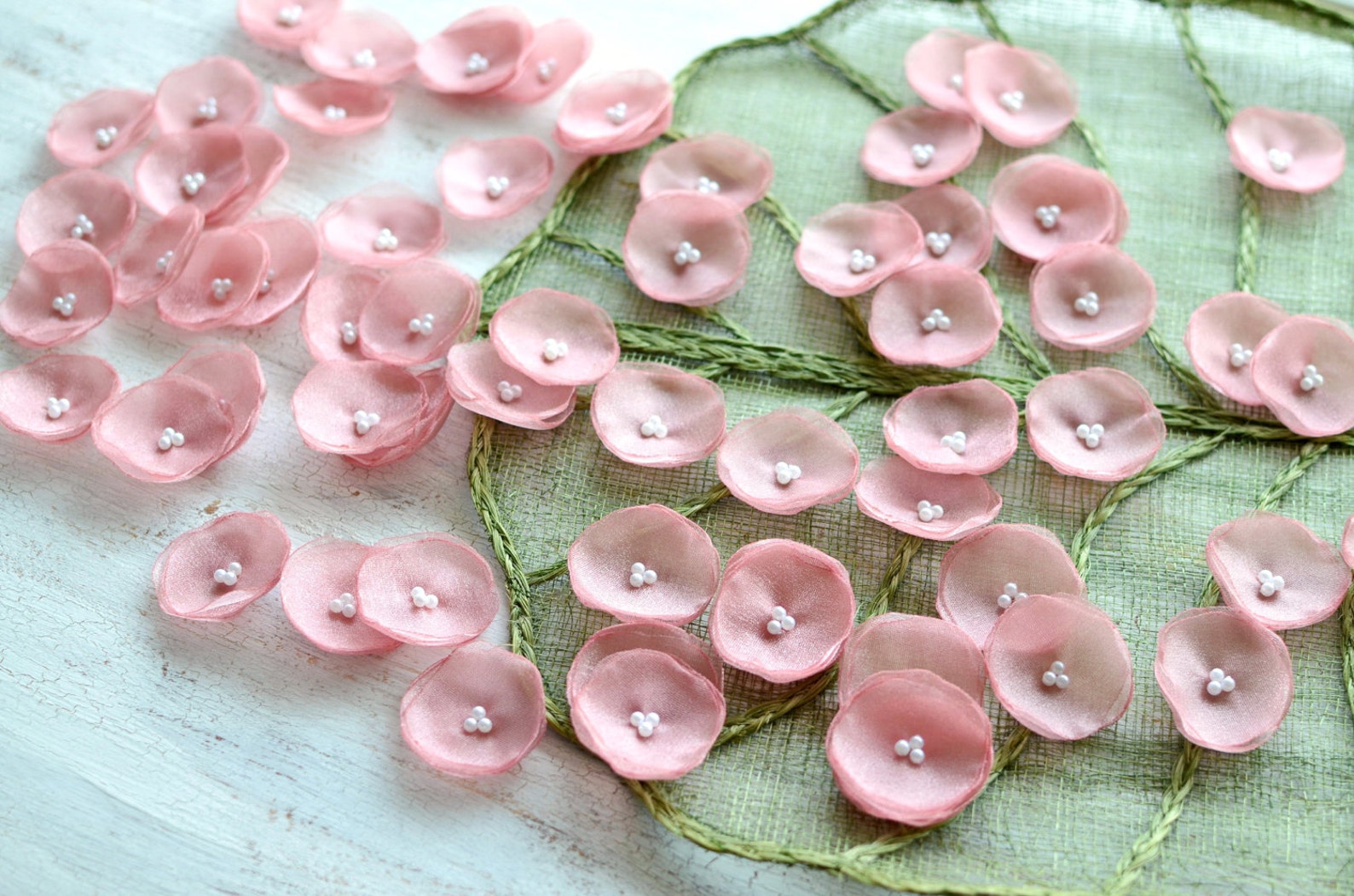 Organza Flowers Sew on Flower Appliques Fabric Flowers Etsy