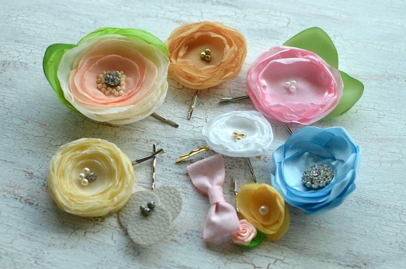 FLOWER SALE Floral Hair Accessories Fabric Flower Pins Hair Etsy