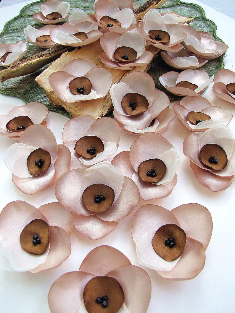 Handmade Sew on Flower Appliques 6 Pcs CHAMPAGNE ORCHIDS Etsy