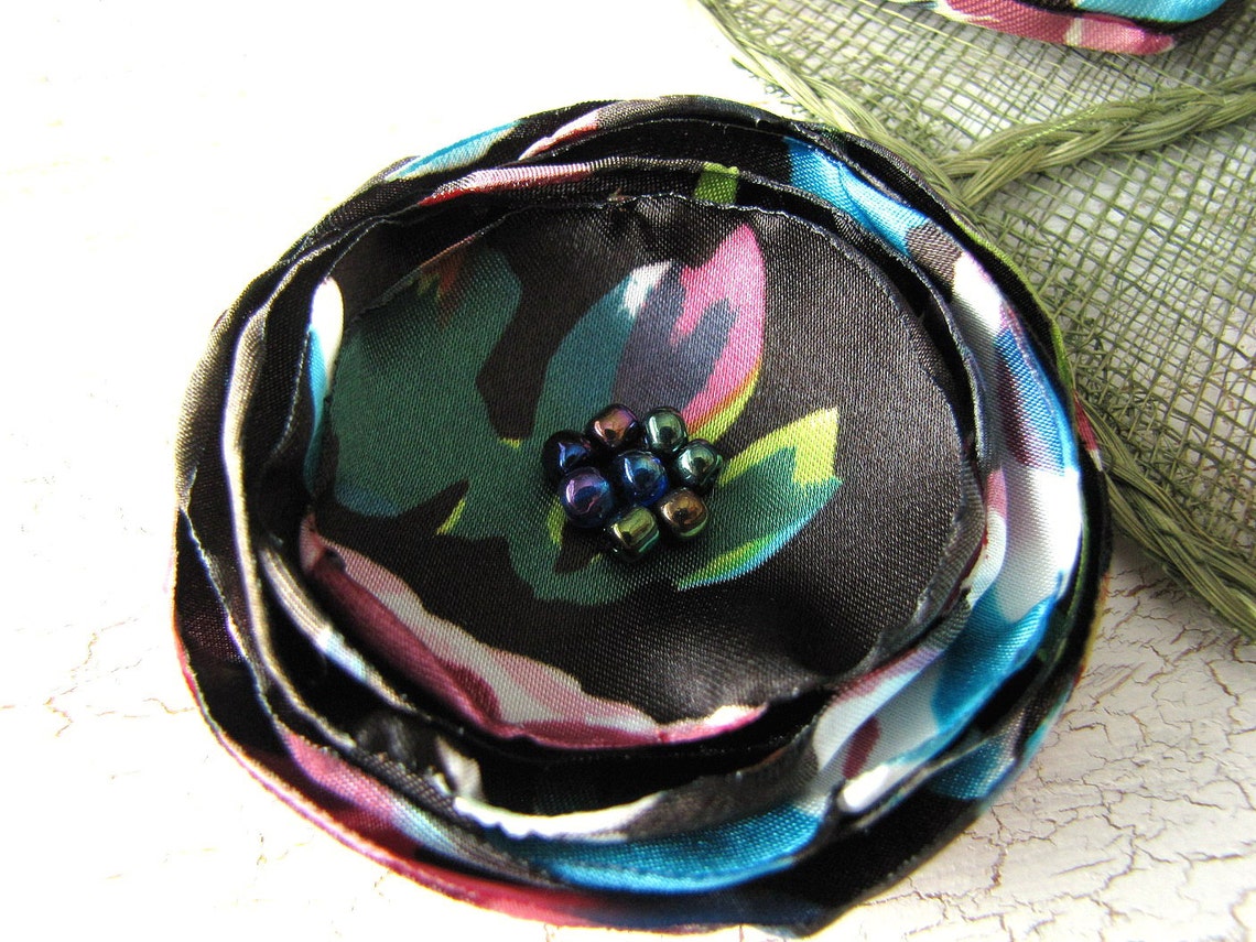 Fabric Flower Embellishments Flower Appliques Fabric Etsy