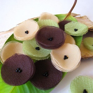 Poppy Garden... Organza flower appliques, handmade fabric flowers (15 pcs)- FALL COLOR SET