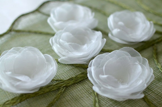 Water Lilies Handmade Organza Flower Appliques, Flowers for