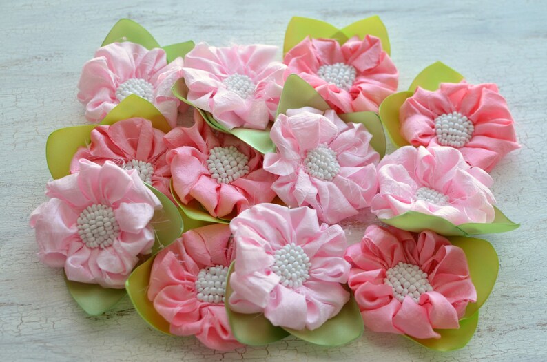 Frayed silk flower embellishments flower appliques fabric Etsy