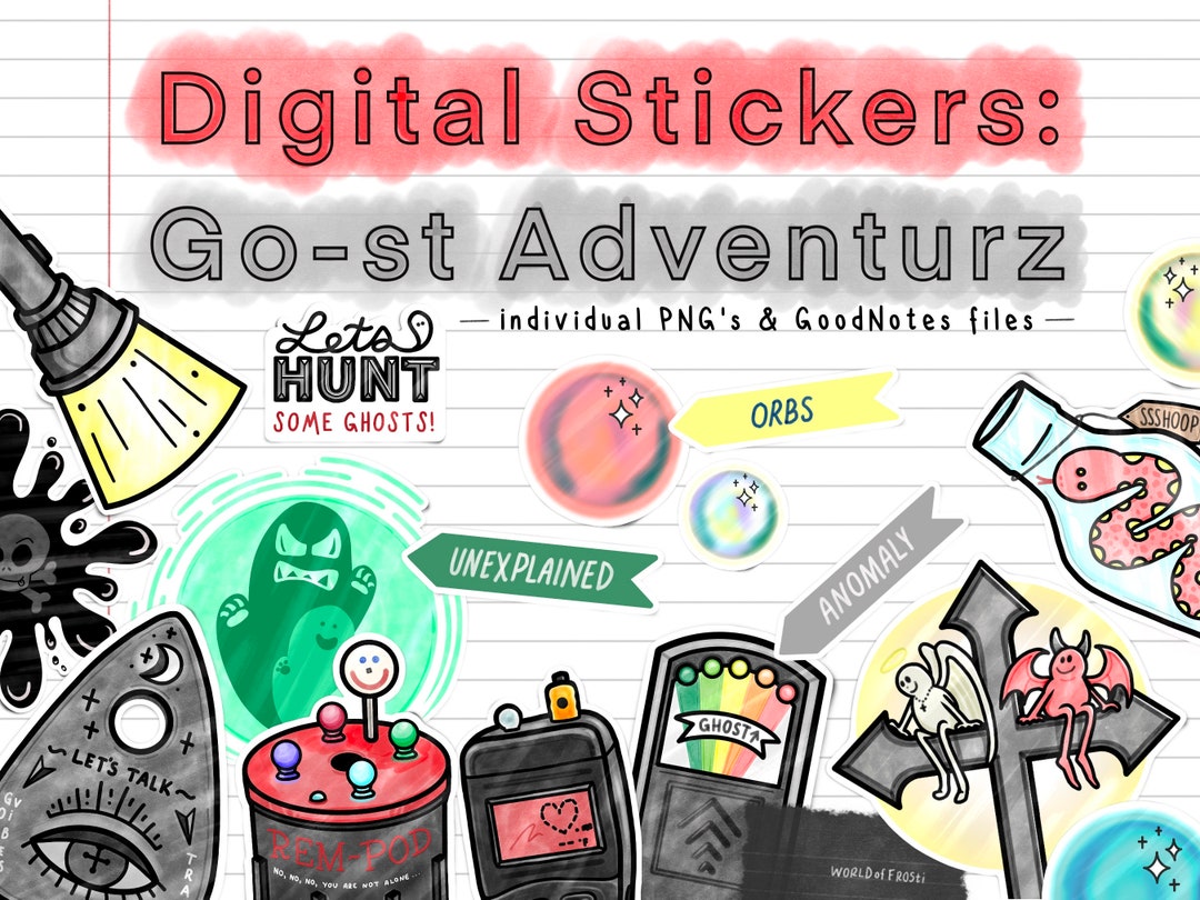 Digital Stickers: Paranormal Research Stickers for Goodnotes, Note ...