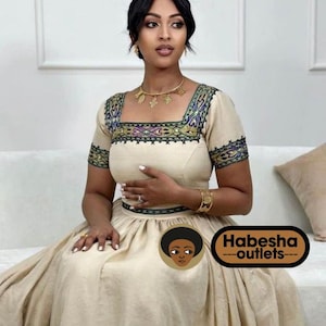 Ethiopian and  Eritrean Traditional Dress | Custom Handwoven Habesha Kemis | Any Color & Size